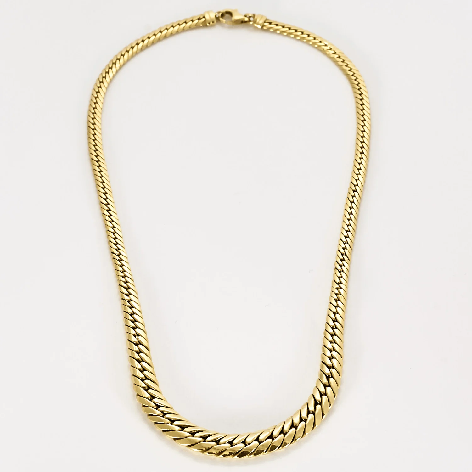 Yellow gold chain with Link graduated curb link  - Image 3
