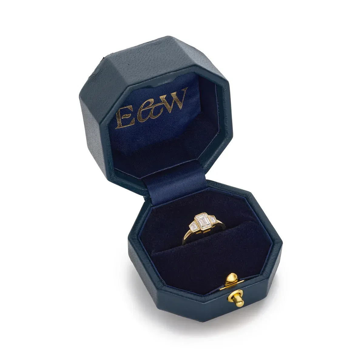 Signature - Three-stone ring in 18K yellow gold and 1.40 ct diamonds  - Image 3